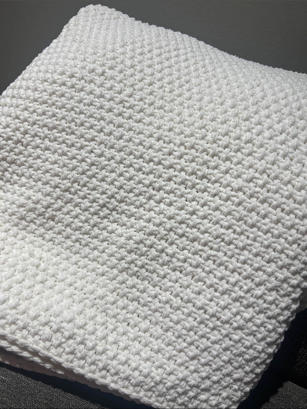 2 pc White knitted couch throws for decoration